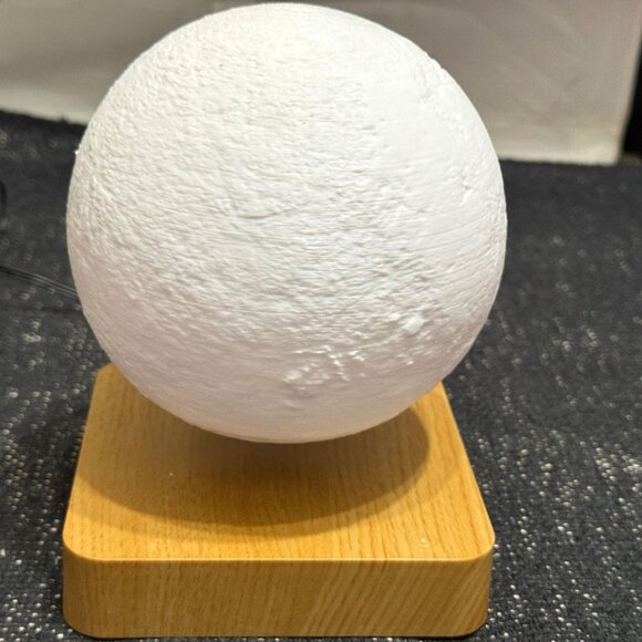 Levitating Moon Table Lamp, Magnetic Floating & Spinning Light - Picture 5 of 14